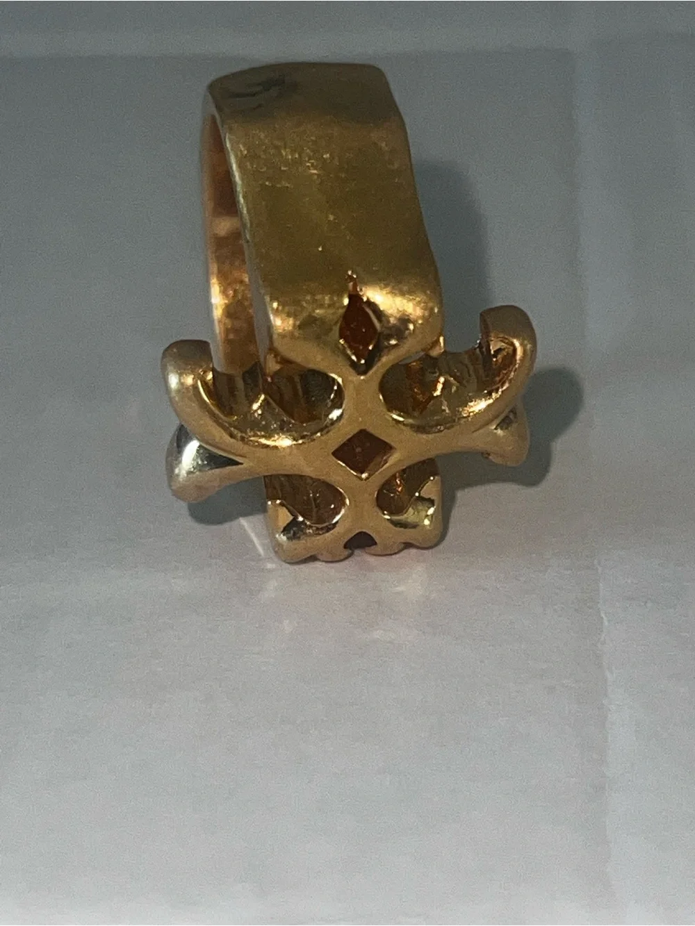 Tory Burch Gold Floral Logo Ring